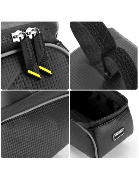 Dviračio rėmo krepšys su telefono dėklu 2 l juodos spalvos