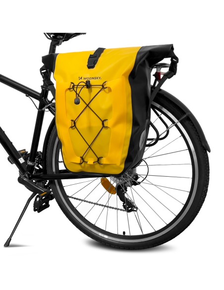 Vandeniui atsparus dviračio krepšys 25l geltonas