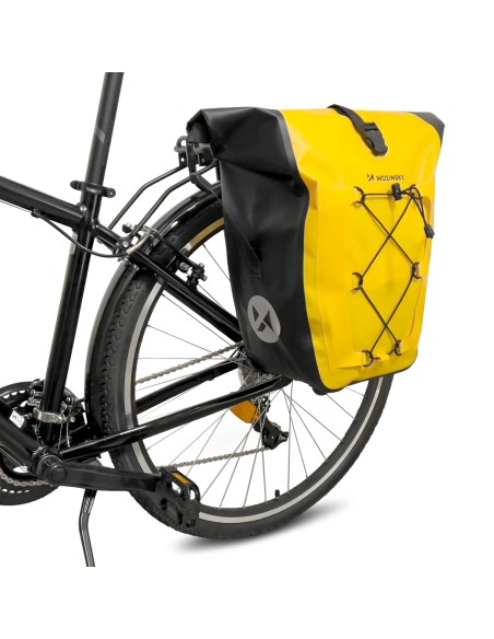 Vandeniui atsparus dviračio krepšys 25l geltonas
