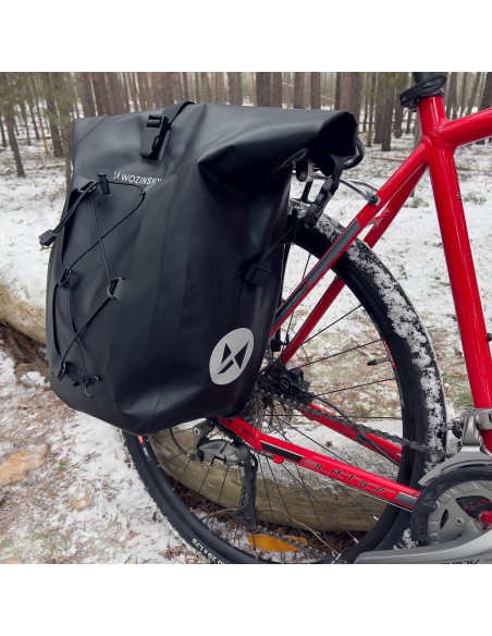 Vandeniui atsparus dviračio krepšys 25l geltonas