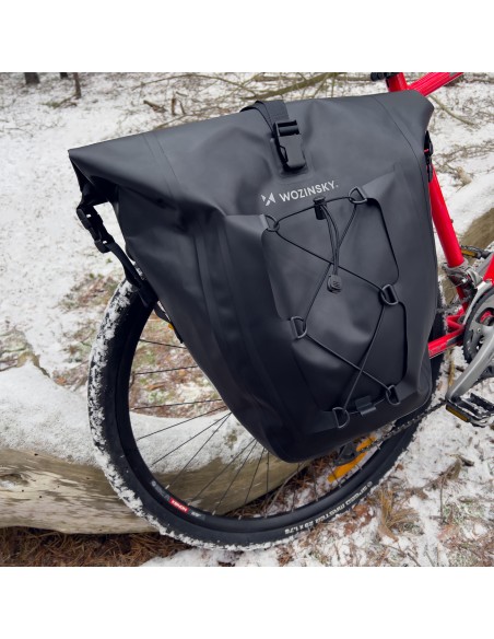 Vandeniui atsparus dviračio krepšys 25l geltonas