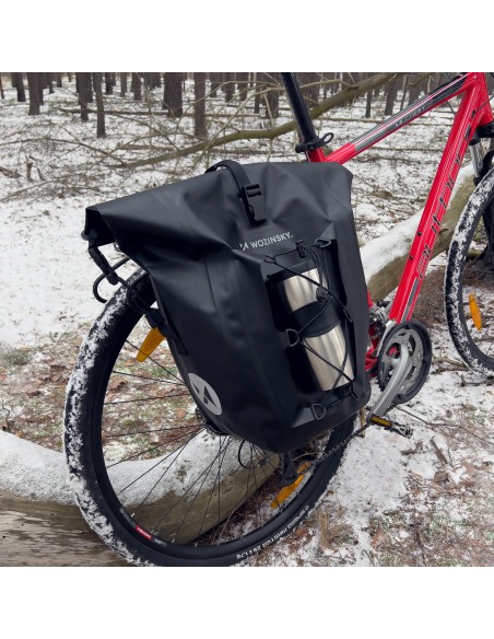 Vandeniui atsparus dviračio krepšys 25l geltonas