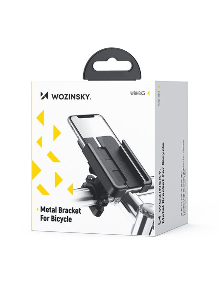 Metalinis dviračio telefono laikiklis. juodi motoroleriai