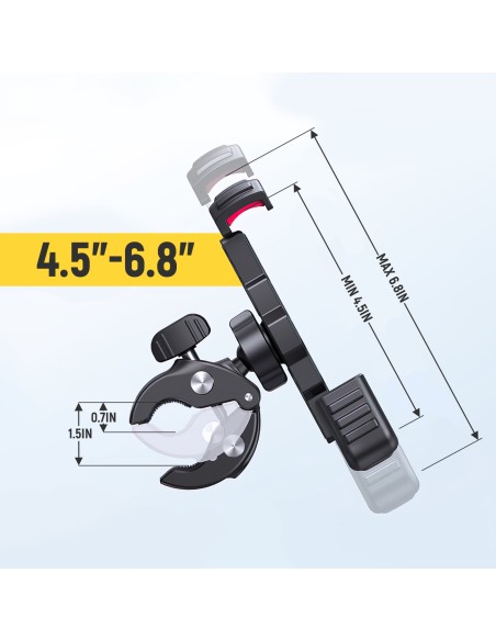 Šarvuotas metalinis telefono / motorolerio / motociklo laikiklis juodas