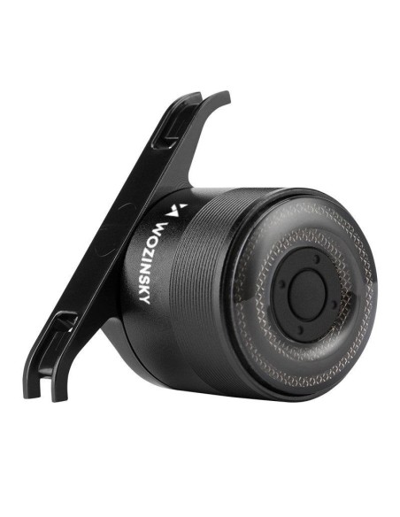 LED galinis dviračio žibintas su mikro USB raudona lempute 5 režimai juodi