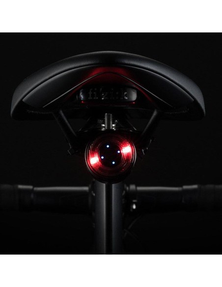LED galinis dviračio žibintas su mikro USB raudona lempute 5 režimai juodi