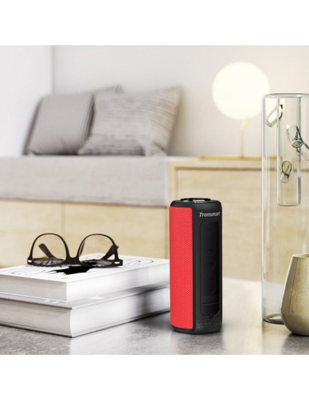Belaidis Bluetooth garsiakalbis T6 Plus 40W + Powerbank raudona Belaidis Bluetooth garsiakalbis T6 Plus 40W + Powerbank raudona
