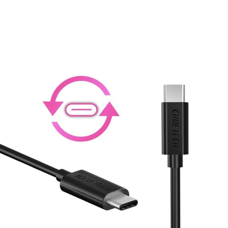 Kabelis USB Type C - USB Type C 3A 2m juodas