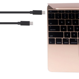 Kabelis USB Type C - USB Type C 3A 2m juodas