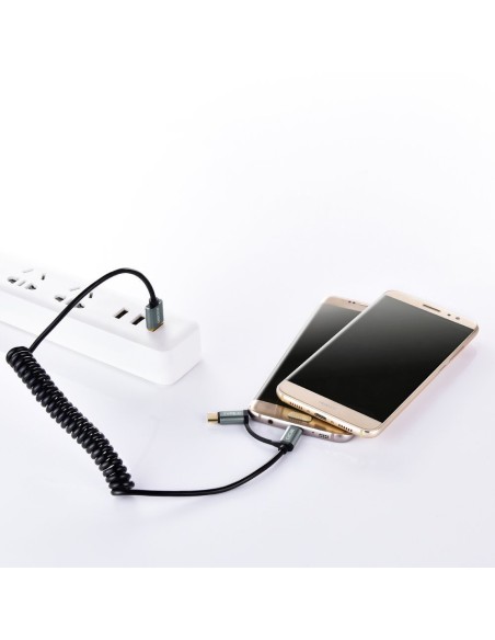 USB kabelis – USB Type C micro USB 1.2m 2in1 juodas USB kabelis – USB Type C micro USB 1.2m 2in1 juodas