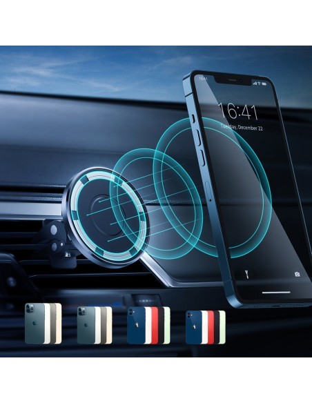Magnetinis automobilinis laikiklis iPhone ventiliacijos grotelėms juodas Magnetinis automobilinis laikiklis iPhone ventiliacijos grotelėms juodas