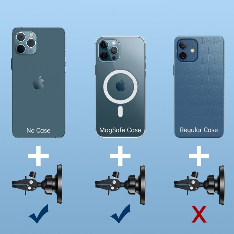 Magnetinis automobilinis laikiklis iPhone ventiliacijos grotelėms juodas