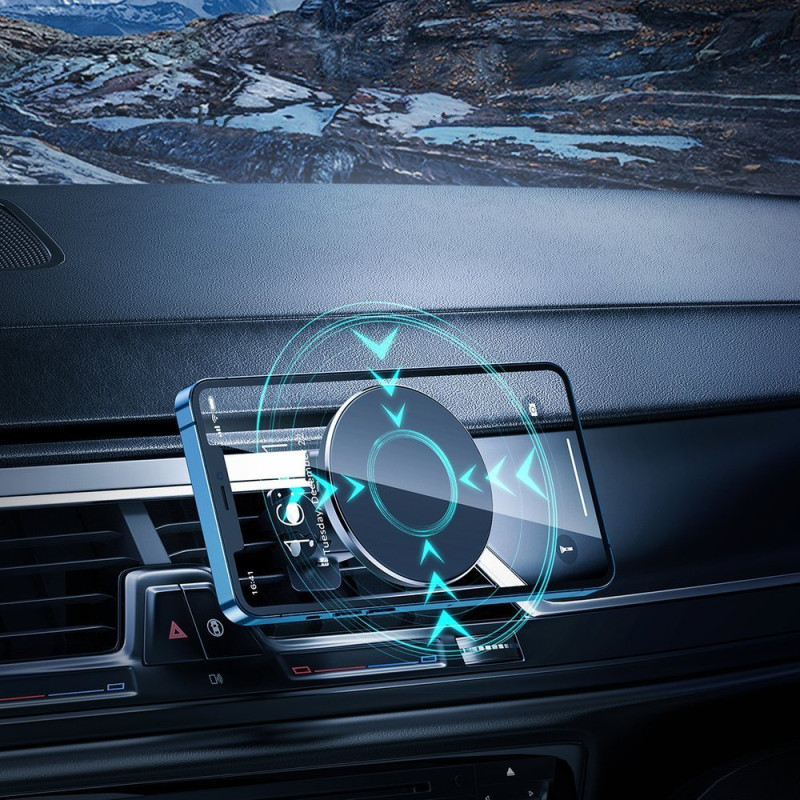 Magnetinis automobilinis laikiklis iPhone ventiliacijos grotelėms juodas