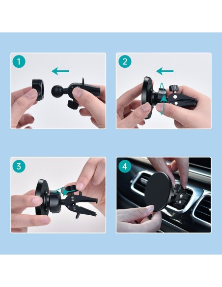 Magnetinis automobilinis laikiklis iPhone ventiliacijos grotelėms juodas Magnetinis automobilinis laikiklis iPhone ventiliacijos grotelėms juodas