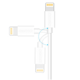 MFI USB kabelis – žaibas 1,2 m baltas