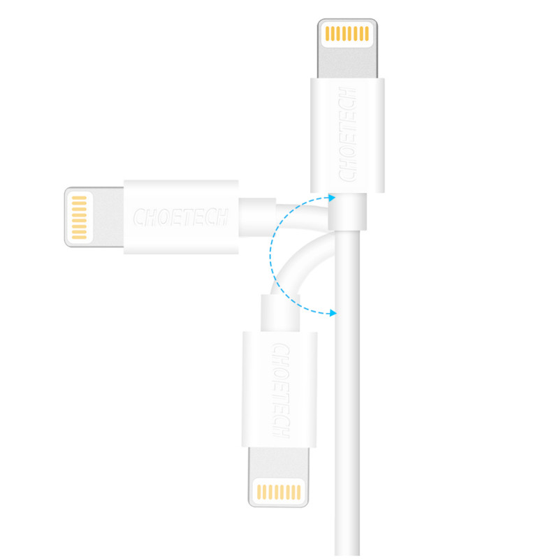MFI USB kabelis – žaibas 1,2 m baltas
