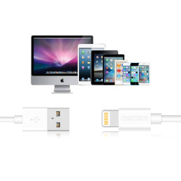 MFI USB kabelis – žaibas 1,2 m baltas