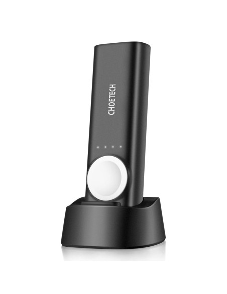 Powerbank 5000mAh USB 2.1A + Qi MFI belaidis įkroviklis Apple Watch juodas Powerbank 5000mAh USB 2.1A + Qi MFI belaidis įkroviklis Apple Watch juodas