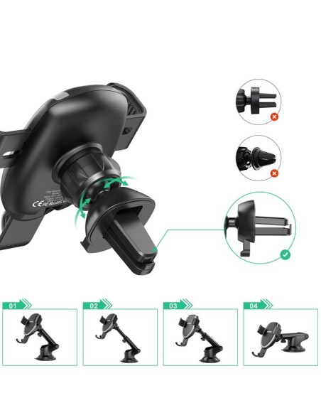 10 W Qi belaidis įkroviklis + prietaisų skydelio laikiklis, 1,2 m juodas mikro USB laidas 10 W Qi belaidis įkroviklis + prietaisų skydelio laikiklis, 1,2 m juodas mikro USB laidas