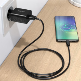 USB įkroviklis 18W Power Delivery juodas