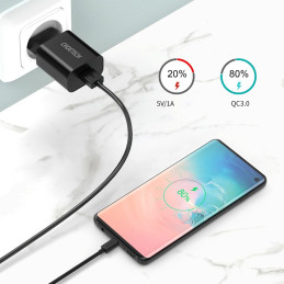 USB įkroviklis 18W Power Delivery juodas