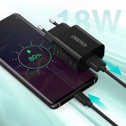 USB įkroviklis 18W Power Delivery juodas