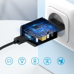 USB įkroviklis 18W Power Delivery juodas