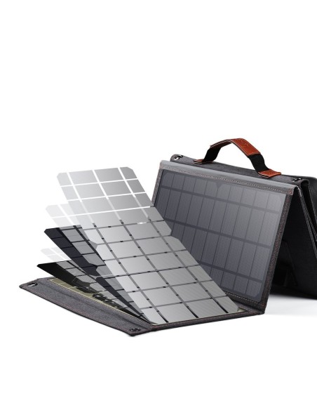 Saulės turistinis saulės įkroviklis USB USB C 36W QC PD pilka Saulės turistinis saulės įkroviklis USB USB C 36W QC PD pilka