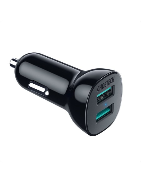 Cigarečių degiklio automobilinis įkroviklis 2xUSB Quick Charge 3.0 30W 2.4A juodas Cigarečių degiklio automobilinis įkroviklis 2xUSB Quick Charge 3.0 30W 2.4A juodas