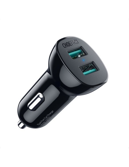 Cigarečių degiklio automobilinis įkroviklis 2xUSB Quick Charge 3.0 30W 2.4A juodas Cigarečių degiklio automobilinis įkroviklis 2xUSB Quick Charge 3.0 30W 2.4A juodas