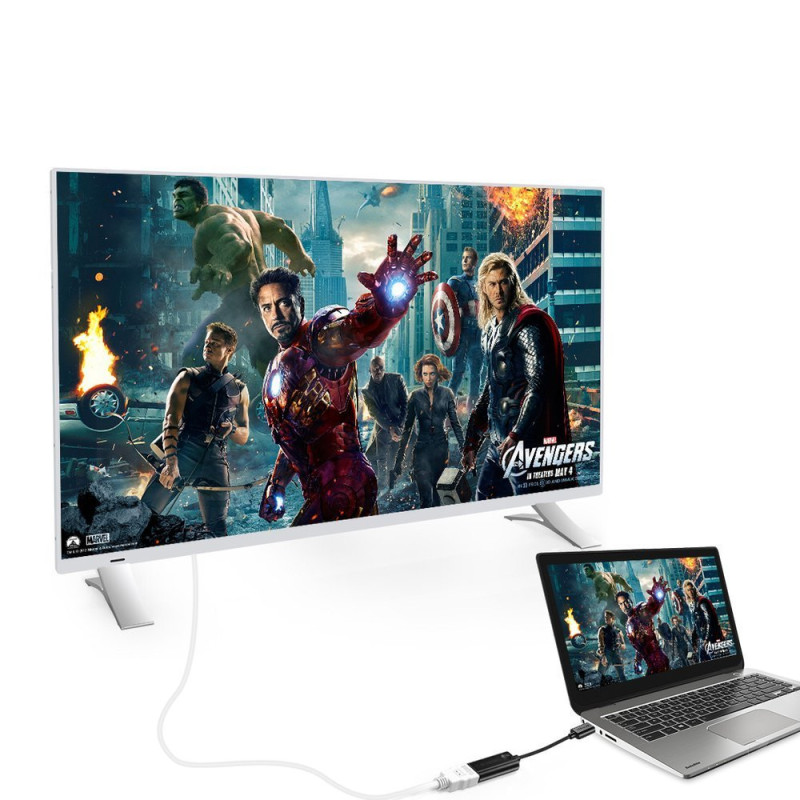 Adapteris HUB USB Type C Thunderbolt 3 į HDMI 2.0 4K 60Hz juoda