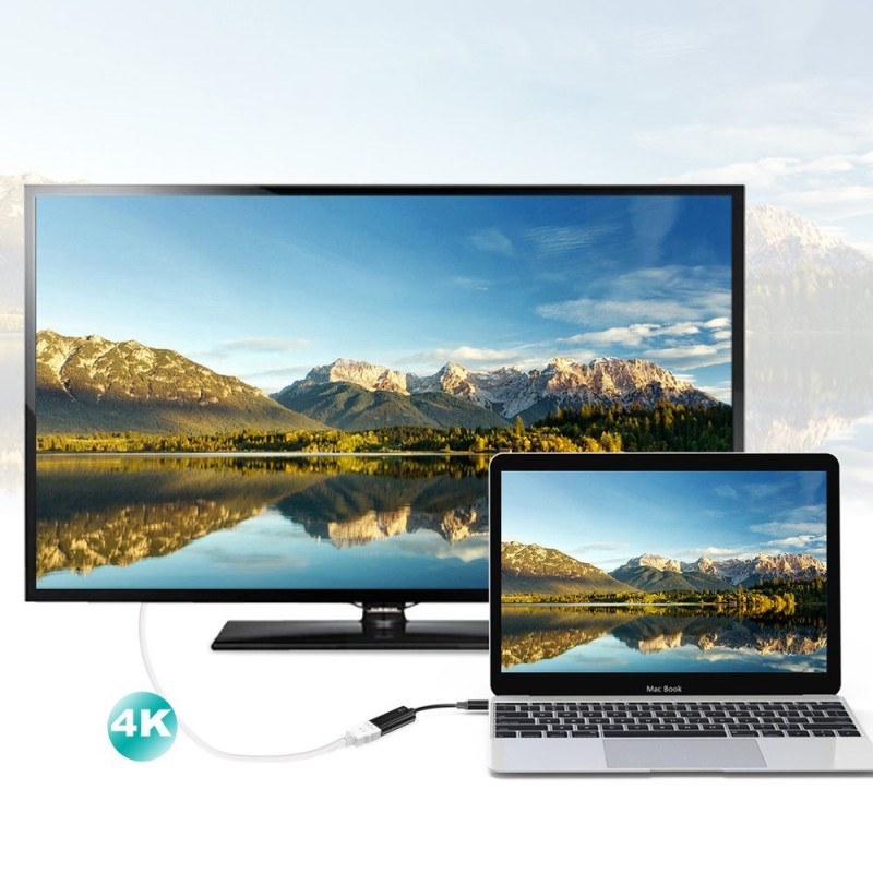 Adapteris HUB USB Type C Thunderbolt 3 į HDMI 2.0 4K 60Hz juoda