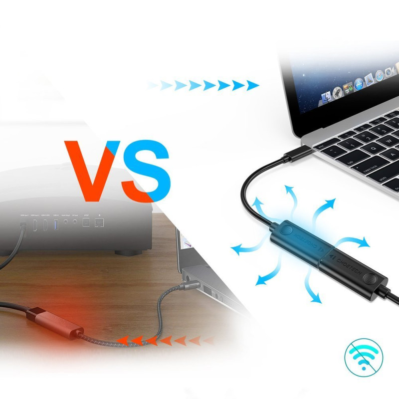 Adapteris HUB USB Type C Thunderbolt 3 į HDMI 2.0 4K 60Hz juoda