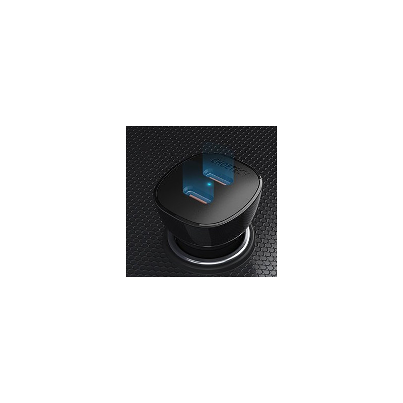 Automobilinis įkroviklis 2xUSB Type C QuickCharge Power Delivery 40W FCP AFC juodas