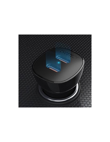 Automobilinis įkroviklis 2xUSB Type C QuickCharge Power Delivery 40W FCP AFC juodas Automobilinis įkroviklis 2xUSB Type C QuickCharge Power Delivery 40W FCP AFC juodas