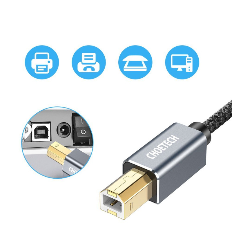 USB tipo B spausdintuvo laidas – USB 2.0 480 Mbps 3m