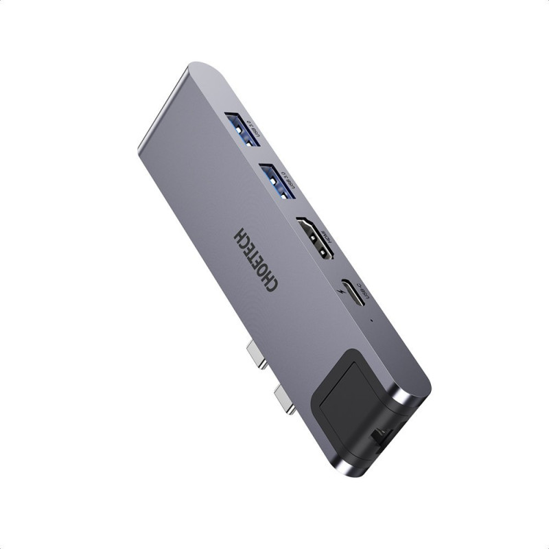 Apple MacBook Pro HUB adapterio prijungimo stotelė USB Type C 7in1 100W PD pilka