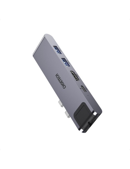 Apple MacBook Pro HUB adapterio prijungimo stotelė USB Type C 7in1 100W PD pilka Apple MacBook Pro HUB adapterio prijungimo stotelė USB Type C 7in1 100W PD pilka