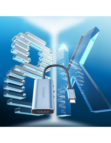 Adapterio kabelis USB Type C – HDMI 8K 60Hz pilka Adapterio kabelis USB Type C – HDMI 8K 60Hz pilka
