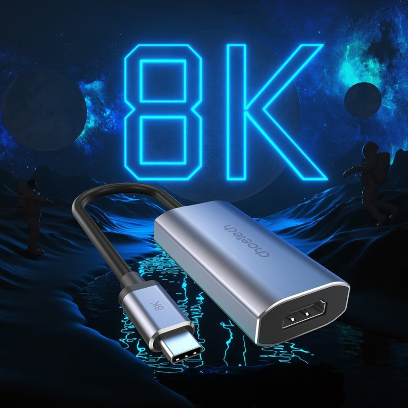 Adapterio kabelis USB Type C – HDMI 8K 60Hz pilka
