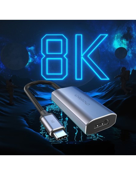 Adapterio kabelis USB Type C – HDMI 8K 60Hz pilka Adapterio kabelis USB Type C – HDMI 8K 60Hz pilka