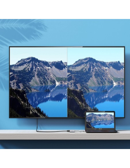 Adapterio kabelis USB Type C – HDMI 8K 60Hz pilka Adapterio kabelis USB Type C – HDMI 8K 60Hz pilka
