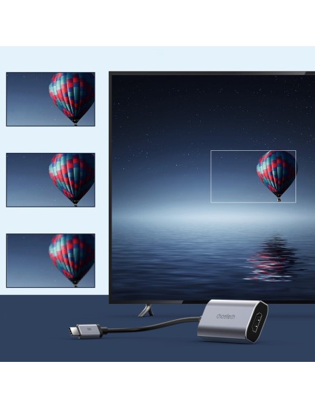 Adapterio kabelis USB Type C – HDMI 8K 60Hz pilka Adapterio kabelis USB Type C – HDMI 8K 60Hz pilka
