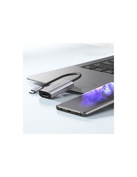 Adapterio kabelis USB Type C – HDMI 8K 60Hz pilka Adapterio kabelis USB Type C – HDMI 8K 60Hz pilka