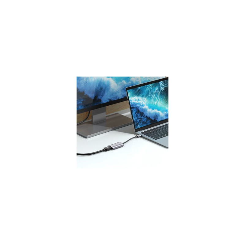 Adapterio kabelis USB Type C – HDMI 8K 60Hz pilka