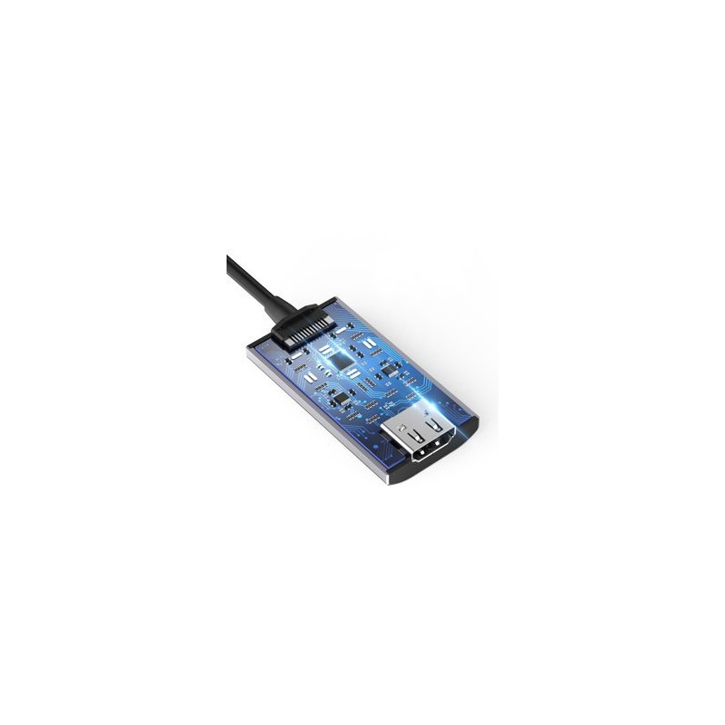 Adapterio kabelis USB Type C – HDMI 8K 60Hz pilka