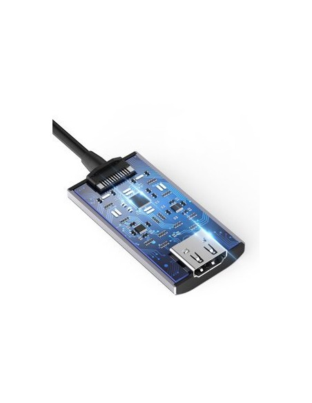 Adapterio kabelis USB Type C – HDMI 8K 60Hz pilka Adapterio kabelis USB Type C – HDMI 8K 60Hz pilka
