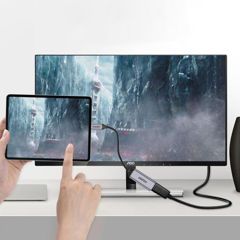 Adapterio laidas su USB Type C – 4K ekrano prievadas, 0,2 m pilkas