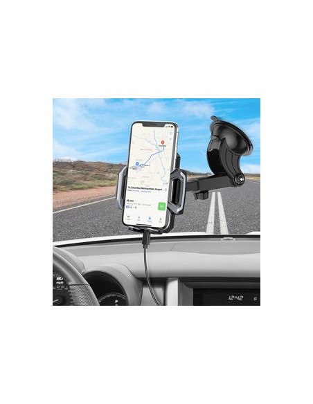 10W Qi belaidis įkroviklis + prietaisų skydelio automobilinis laikiklis juodas 10W Qi belaidis įkroviklis + prietaisų skydelio automobilinis laikiklis juodas