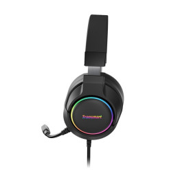 Sparkle RGB laidinės USB ausinės su mikrofonu ir nuotolinio valdymo pultu žaidėjams juodos spalvos